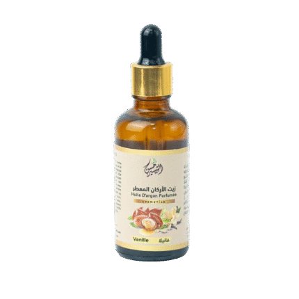 Huile d’Argan Parfumée à la Vanille – 100% Naturelle – Soin Corps et Cheveux | زيت الأركان المعطر