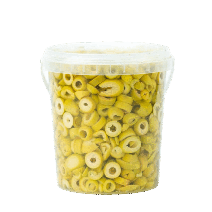 Olives Vertes Dénoyautées en Rondelles – Bocal 1 kg
